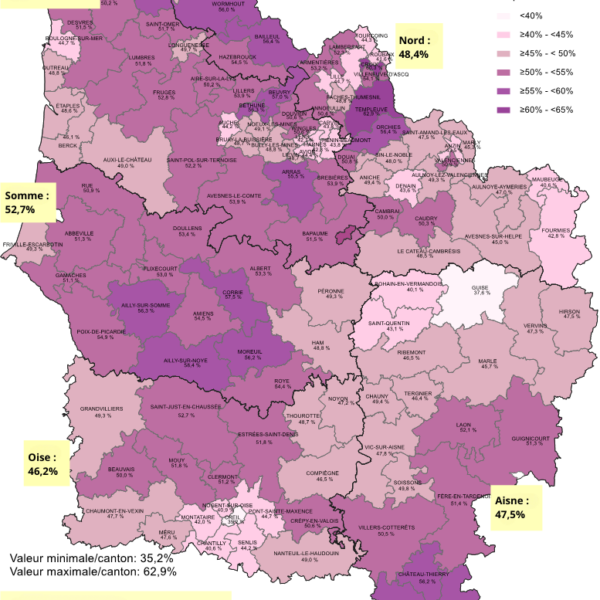 Dépistage du cancer du sein : Taux de participation au dépistage organisé 2022-2023